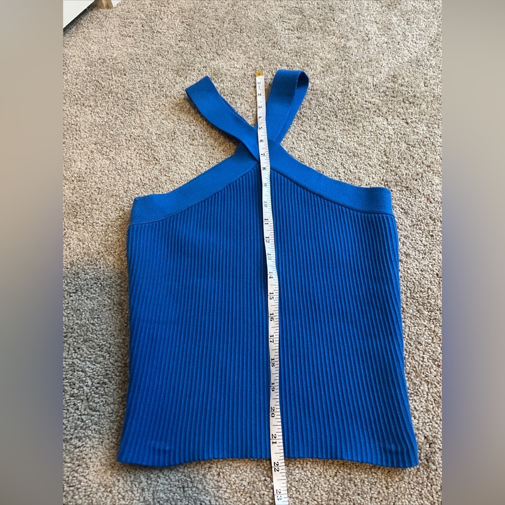 House Of Harlow 1960 Royal Blue Ribbed Knit Top Shirt Size Medium - Picture 2 of 6